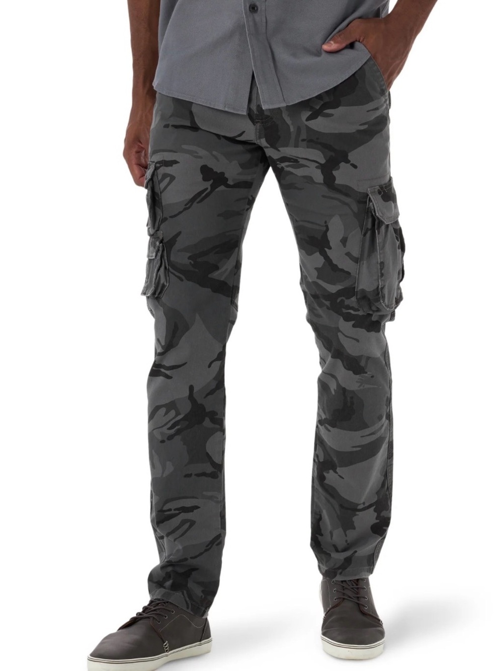 Wrangler Men's Stretch Taper Leg Regular Fit Cargo Pants Camo 32x32